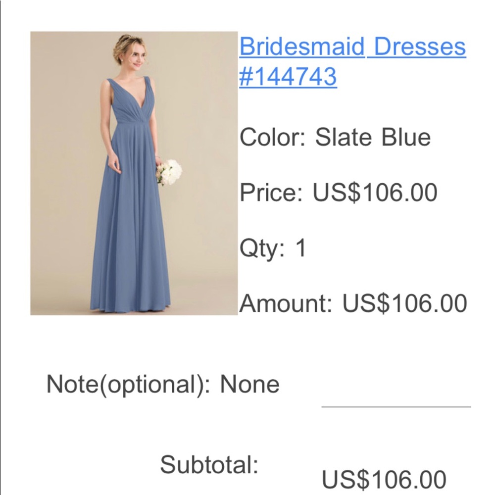 Slate Blue bridesmaids dress